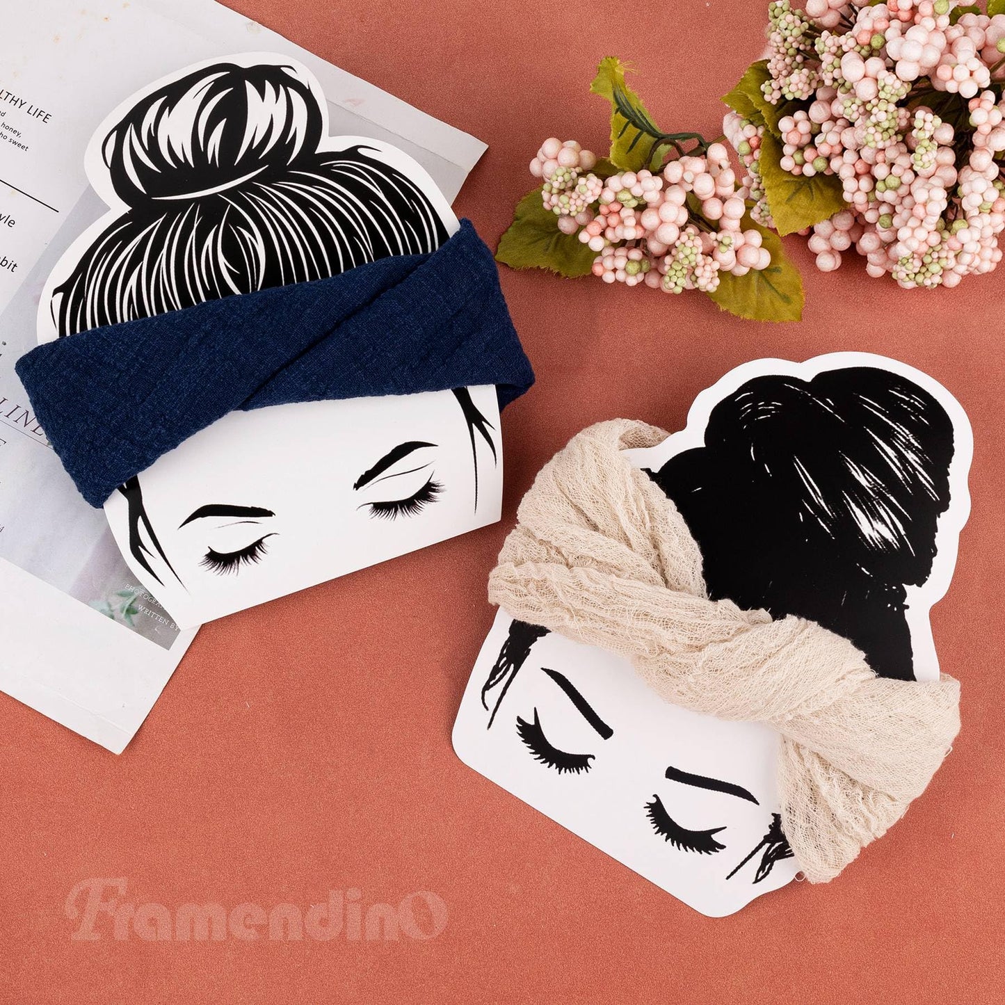 Framendino, 50 Pack Cardboard Headband Display Cards for Selling Bracelet Necklace Ear Warmers Hats Scrunchies Sewing Crochet Knitting