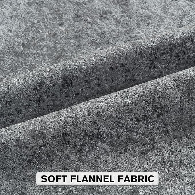 FUTEI Dark Grey Flannel Throw Pillow Covers 18x18 Inch Set of 2,Soft Dimensional Textured Cushion Cases,Modern Home Decor for Couch Living Room