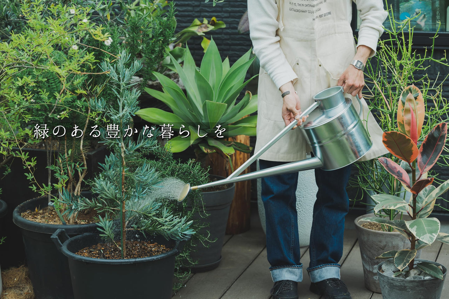 Onoe Gardening Joro 8L (8 L) Galvanized Tin Watering Can, Soft Sprinkling, Fine Granults, Hard to Clog, Fine Tube, Large Capacity, 2.8 lbs