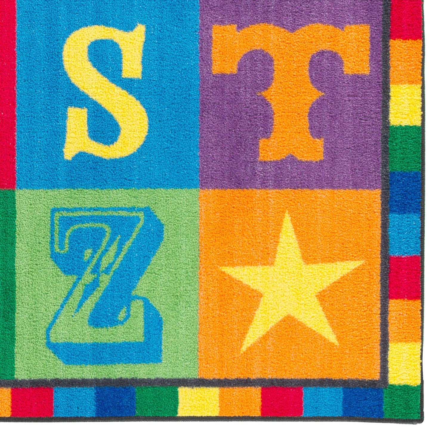 Flagship Carpets Early Blocks Colorful ABC Alphabet Children's Rug for Classroom or at Home Educational Learning Area, Playroom, Kid's Bedroom Mat, 3' x 5', Multi-Color