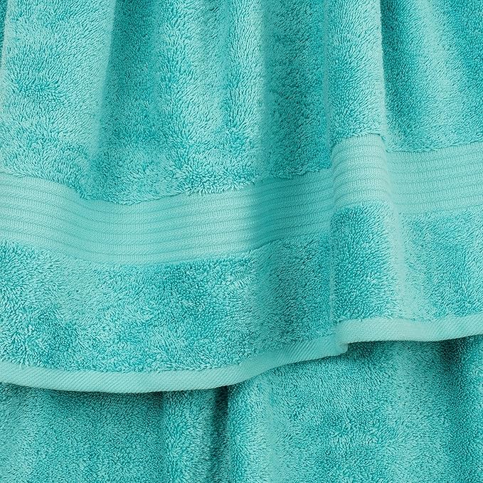 Cotton Paradise 6 Piece Towel Set 100% Cotton Soft Absorbent Turkish Towels for Bathroom 2 Bath Towels 2 Hand Towels 2 Washcloths, Turquoise Towel Set