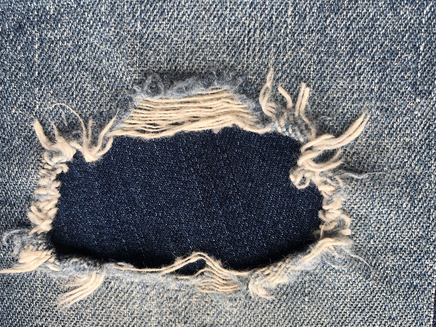 Dark Blue Denim Stretch Jean Patches Super Strong Iron On- by Holey Patches (Assorted Sizes) (2-5" x 5")