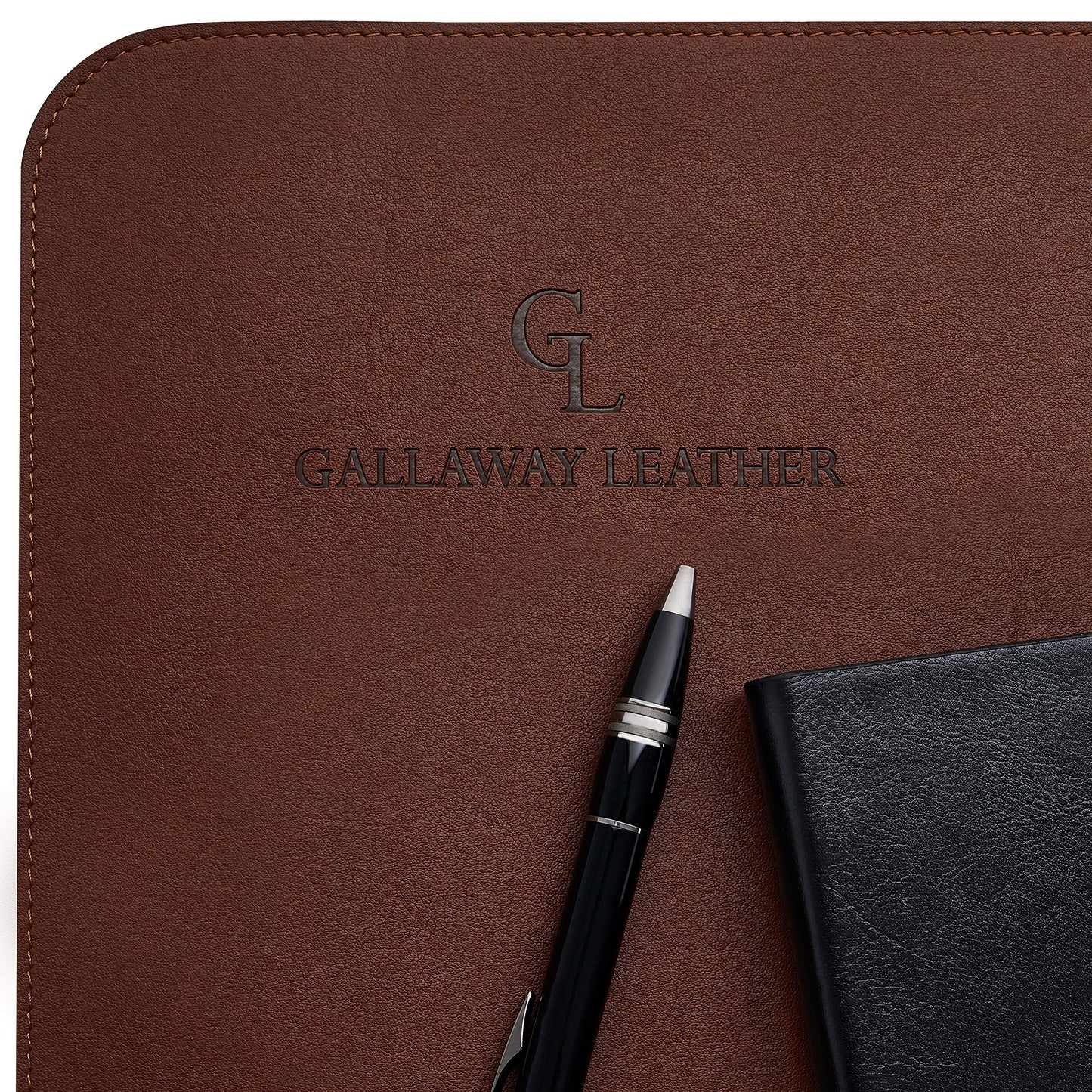 Gallaway Leather Desk Mat, Office Writing Desk Pad, Large 36" x 17" Dark Brown, for Top of Desks, Gift Ready Elegant Computer Desk Cover Protector PU Leather