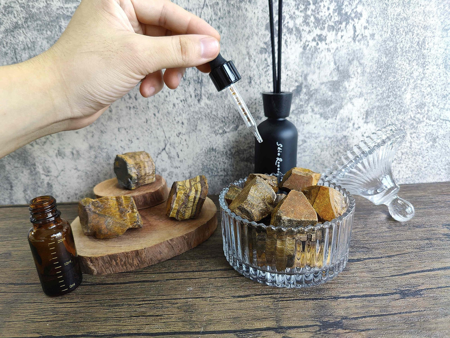 MAIBAOTA Tiger Eye Crystal Stones 1" Natural Raw Crystals Bulk Rough Gemstones Rocks for Tumbling Polishing Cutting Decorative Stone