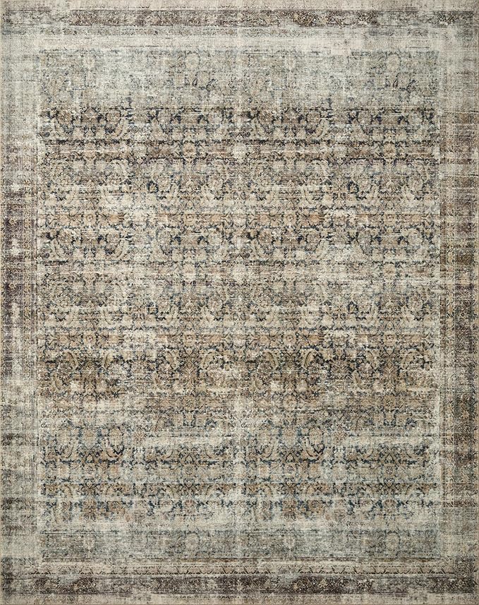Loloi Amber Lewis Morgan Collection MOG-02 Navy/Sand 9'-6" x 13'-6" 38" Thick Area Rug feat. CloudPile, Neutral, Room Décor, Vintage Inspired, Livingroom, Bedroom, Dining Area