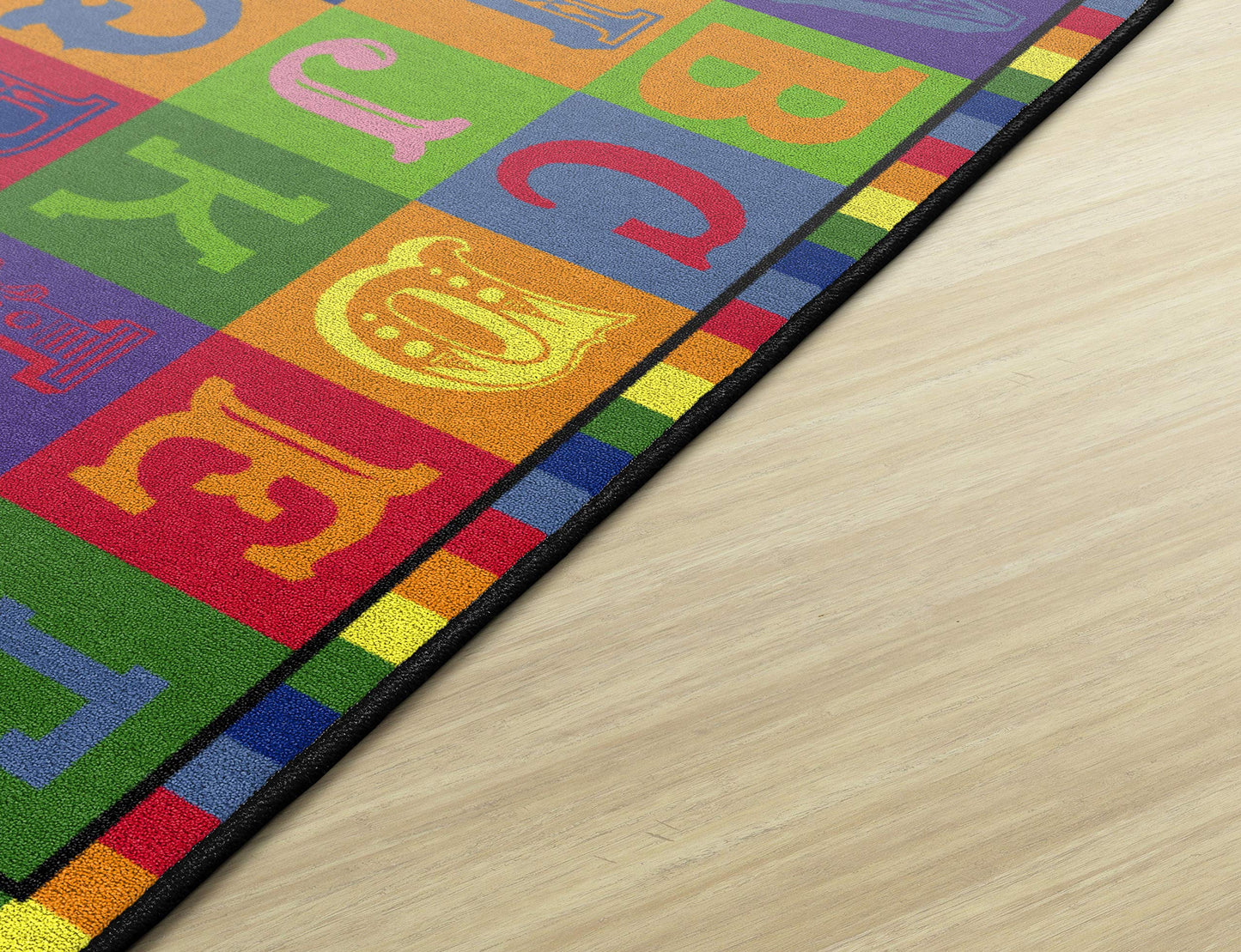 Flagship Carpets Early Blocks Colorful ABC Alphabet Children's Rug for Classroom or at Home Educational Learning Area, Playroom, Kid's Bedroom Mat, 3' x 5', Multi-Color