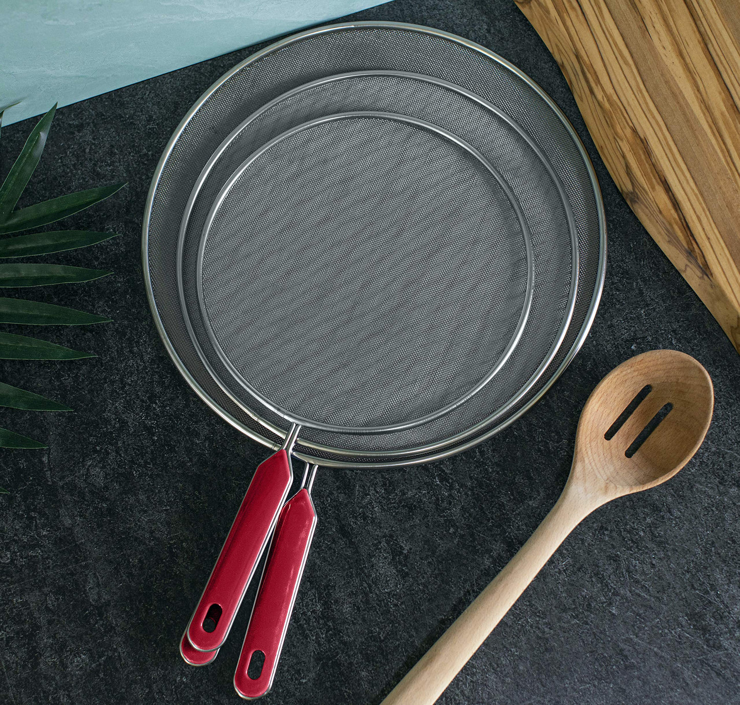 BitimexHome Grease Splatter Screen For Frying Pan Cooking Set of 3 (8", 10" and 11") Fine Mesh Iron Skillet Lid Guard Shield