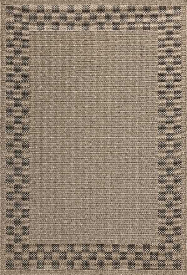 Loloi Chris Loves Julia Providence Collection PRC-01 Natural/Charcoal 6'-3" x 9'-2", .12" Pile Height, Indoor/Outdoor Area Rug