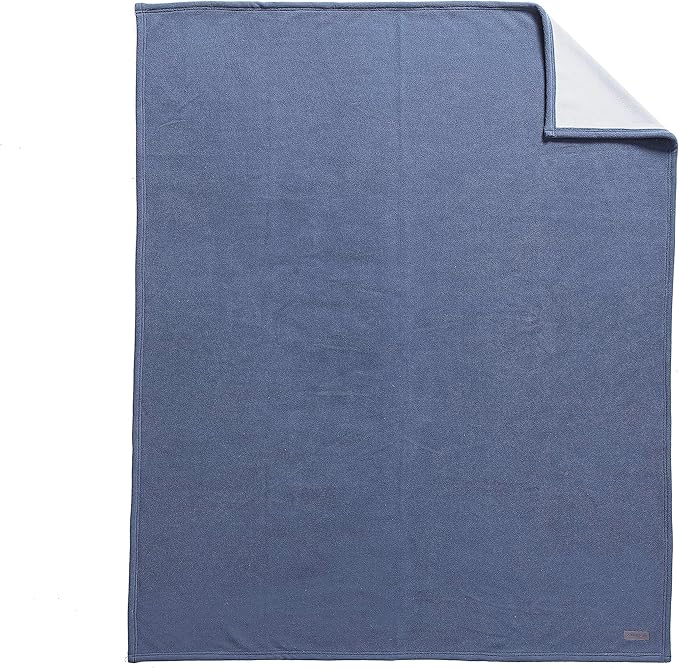 Eddie Bauer Ultra-Plush Collection Throw Blanket-Reversible Sherpa Fleece Cover, Soft & Cozy, Perfect for Bed or Couch, Blue/Light Grey