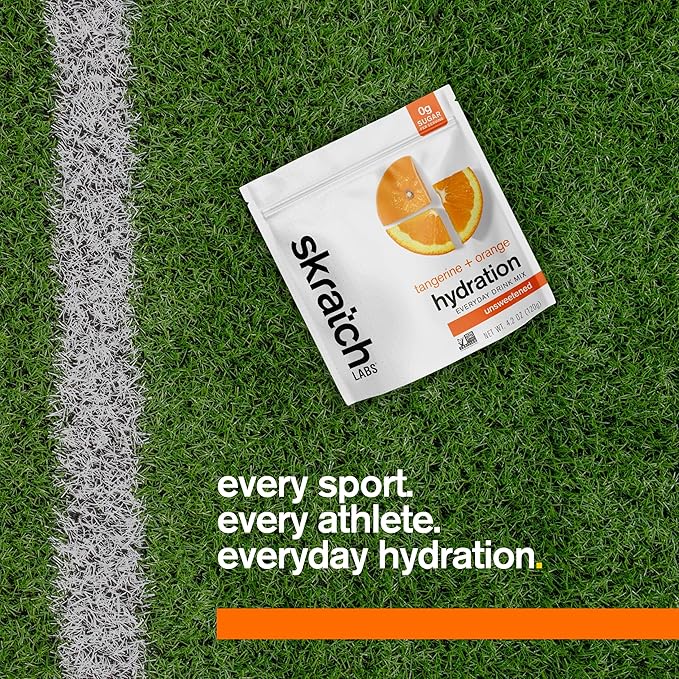 Skratch Labs Unsweetened Electrolyte Powder - Everyday Hydration - Sport Drink Mix - Sugar Free - Electrolytes Booster- Tangerine + Orange - 30 Servings - Keto, Paleo, Vegan, Non-GMO