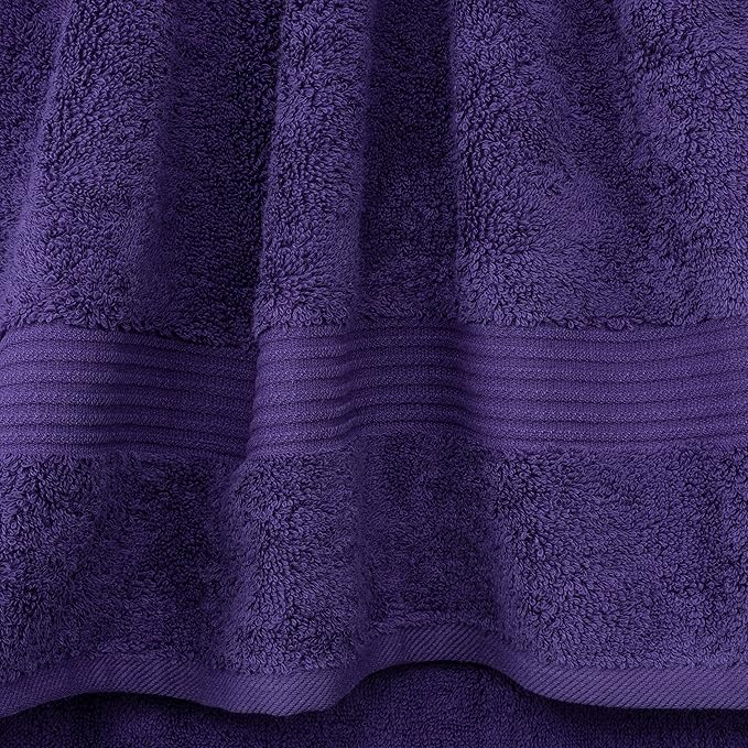 Cotton Paradise 100% Cotton Turkish Washcloth Set for Bathroom, 4 Piece Soft Absorbent Small Hand Face Towels Wash Rags, Purple