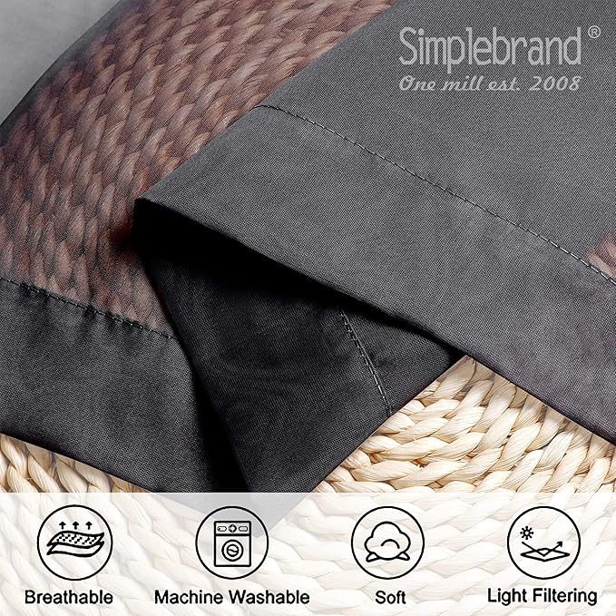 Simplebrand Black Sheer Curtains 108 Inches Long, Extra Long Rod Pocket Solid Color Window Sheer Curtain Panels, Elegant Curtains & Drapes for Living Room, Bedroom 2 Panels (Black, 42" W x 108" L)