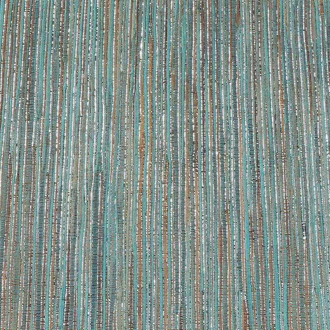 Saro Lifestyle Melaya Collection Shimmering Woven Nubby Table Runner, 14"x108", Turquoise