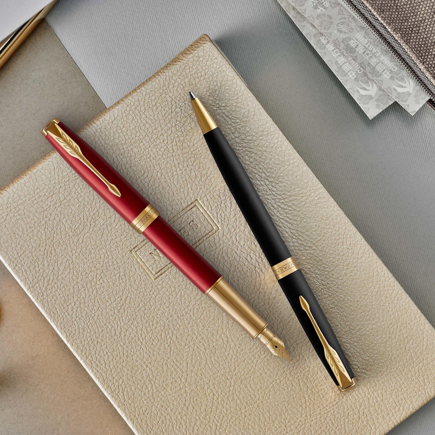 PARKER Sonnet Ballpoint Pen, Stainless Steel with Palladium Trim, Medium Point Black Ink (1931512)