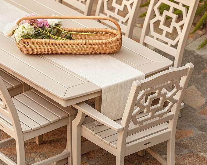 Martha Stewart by POLYWOOD® Chinoiserie Dining Arm Chair in Teak