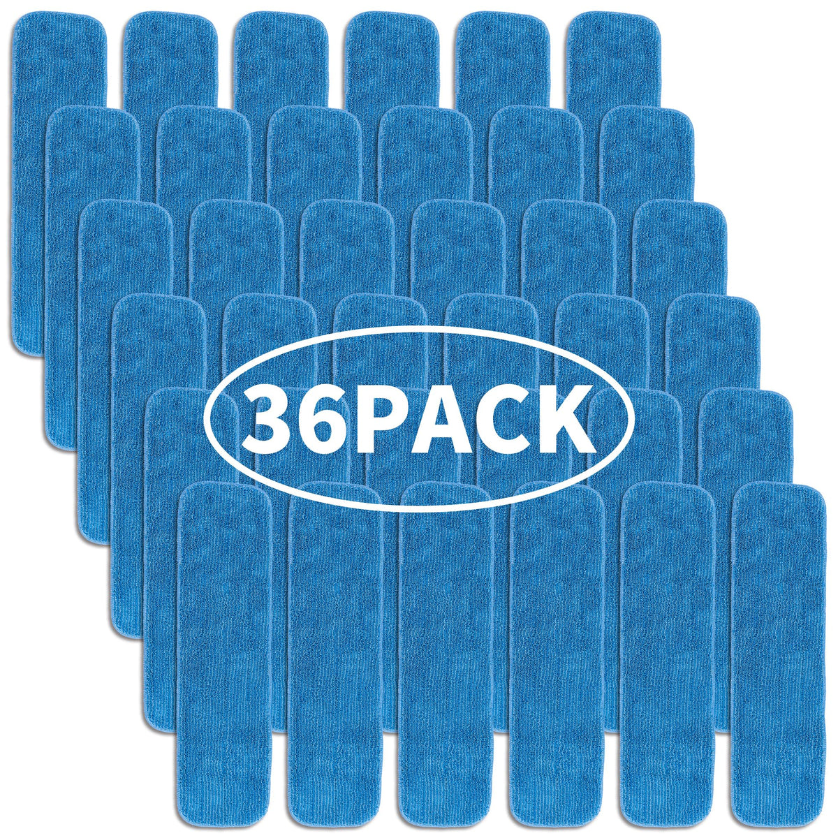 Matthew 18'' 36Pcs Microfiber Spray Mop Replacement Pads Heads for Wet Dry Floors Reusable Home Commercial Cleaning Refills (36 Count)