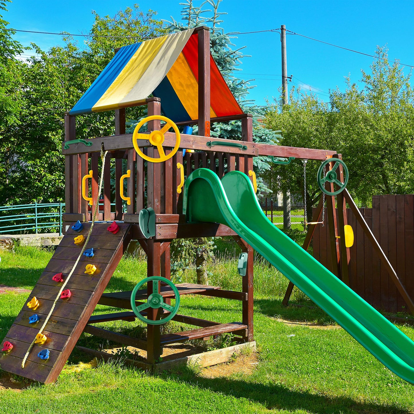 6 Pack Playground Steering Wheel Plastic Swingset Ship Wheel Playset Steering Wheel Toys for Kids Playground Playhouse Treehouse Accessories (Color Set 1)