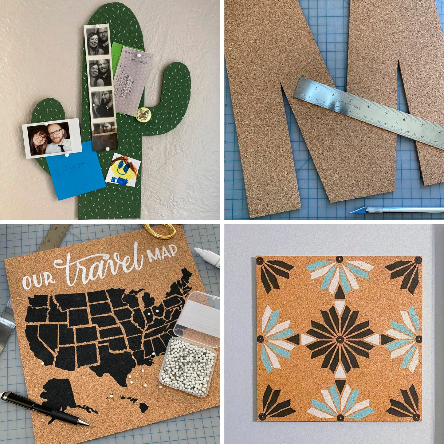 Quartet Cork Tiles, Bulletin Board Cork Panels 12" x 12" x 3/16", Natural, 8 Pack (108)