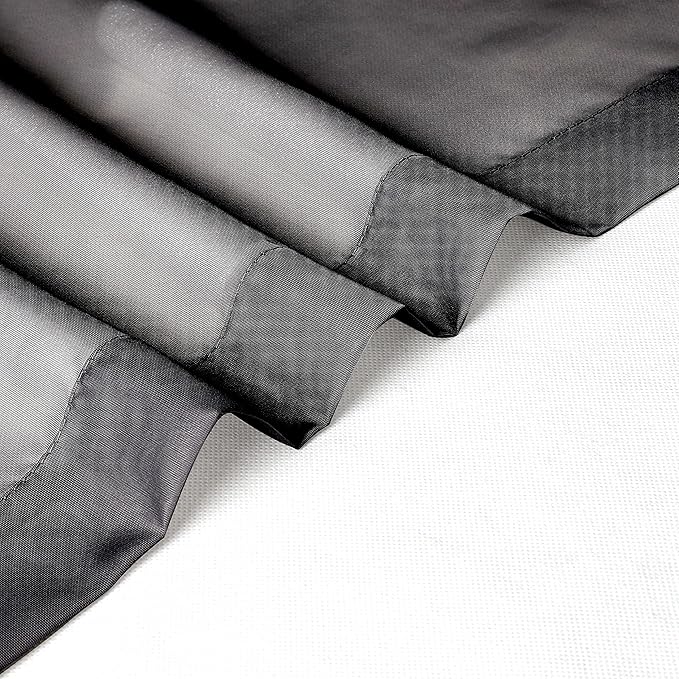 Chyhomenyc Black Sheer Curtains 45 Inches Length 2 Panels, Light Filtering Soft Airy Curtain Drapes for Bathroom Living Room Bedroom Small Windows, Each 42W x 45L inches