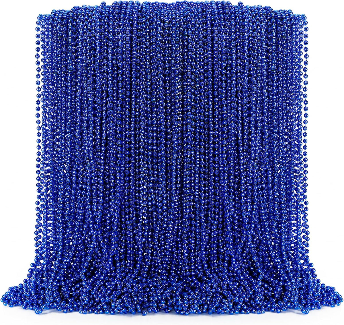 100PCS Mardi Gras Beads Necklace, Blue Bead Necklaces Stuff Bulk, 33" Christmas Necklace Party Supplies, Festival Parade Throw Accessories for Wedding Birthday Pirate Theme Party Baby Shower Decor
