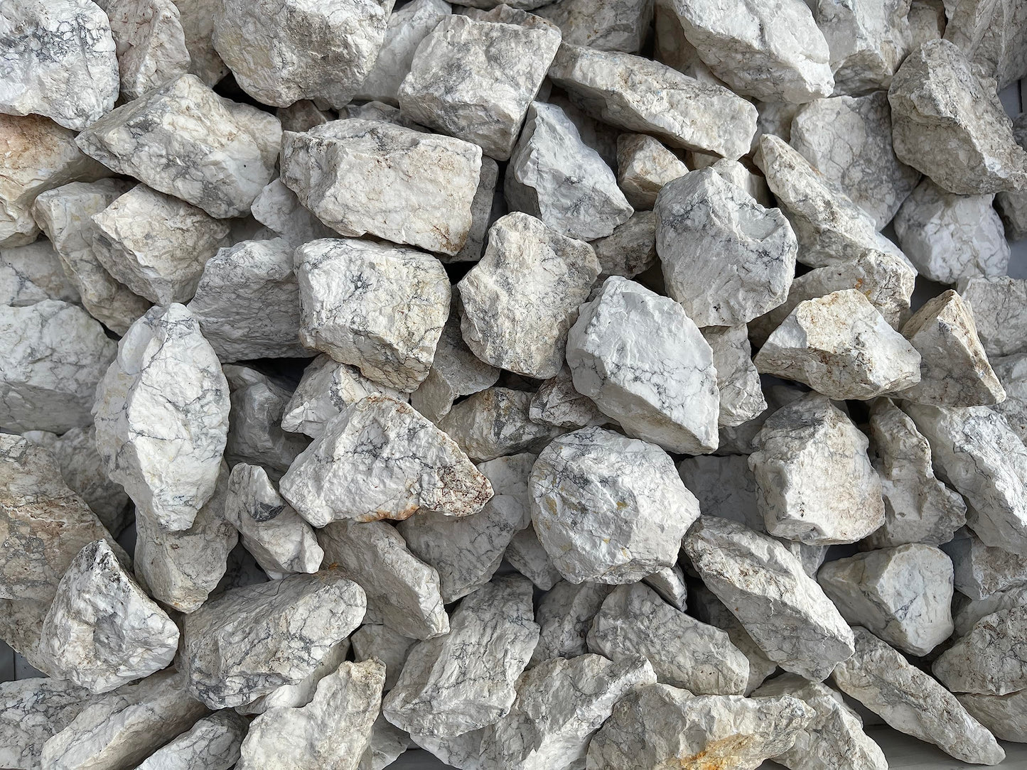 GAF TREASURES Wholesale Raw White Howlite Crystals, Natural White Howlite Stone, Natural Rough White Howlite Crystals, White Howlite Rough, White Howlite Healing Crystals (White Howlite, 0.5 Pound)