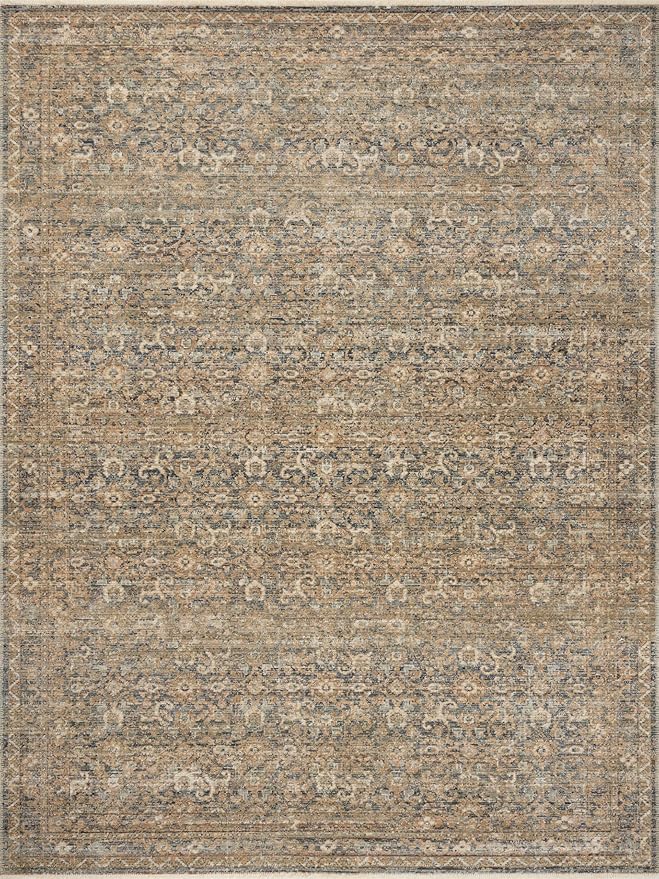 Loloi Amber Lewis Molly Collection MOL-02 Denim/Gold 2'-3" x 3'-10" Low Pile Accent Rug