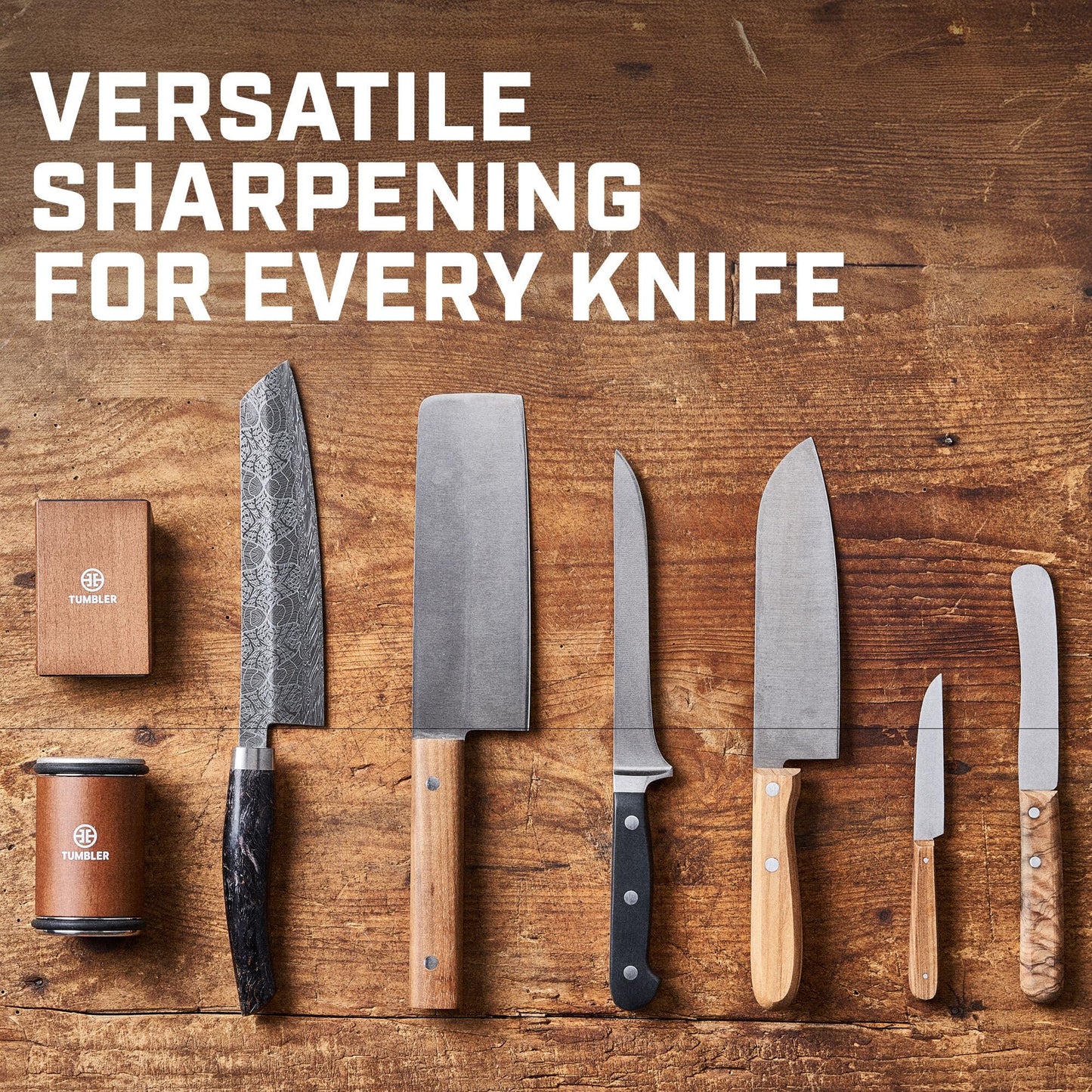 The Original Tumbler Rolling Knife Sharpener™ - Knife Sharpening Made Easy - Knife Sharpener Tool for Kitchen, Outdoor & Utility Knives - 15 & 20° Angles - Ultimate Gift for Father's Day