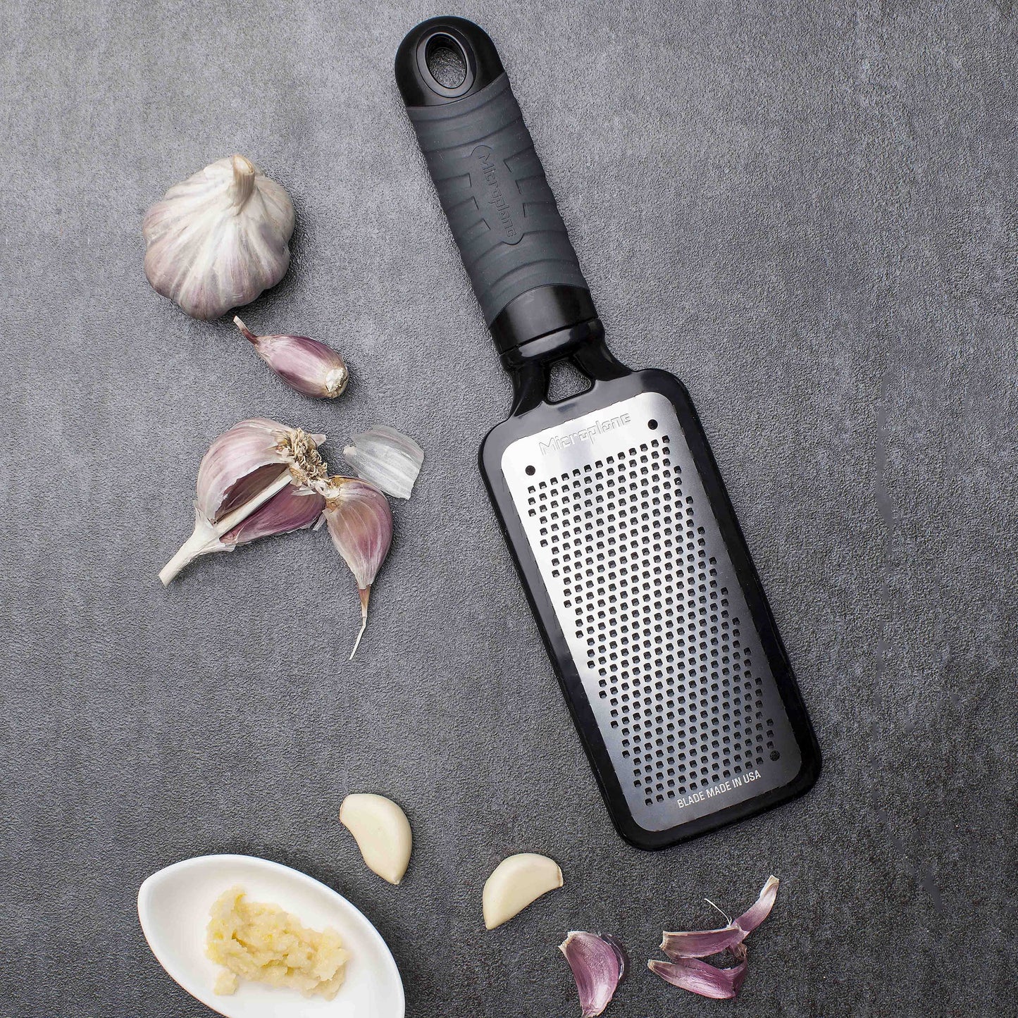 Microplane Home Series Fine Cheese Grater - Surgical Stainless Steel for Fine Grating (Black)