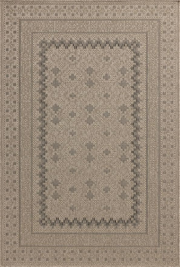 Loloi Chris Loves Julia Providence Collection PRC-06 Charcoal/Dove 2'-3" x 3'-9", .12" Pile Height, Indoor/Outdoor Runner Rug