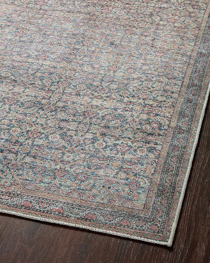Loloi Adrian Collection ADR-04 Denim/Multi 7'-6" x 9'-6", .19" Thick Area Rug