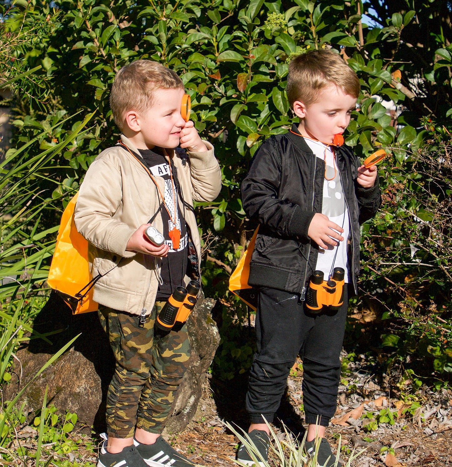 Adventure Kidz - Outdoor Exploration Kit, Children’s Toy Binoculars, Flashlight, Compass, Whistle, Magnifying Glass, Backpack. Great Kids Gift Set for Camping, Hiking, Educational and Pretend Play.