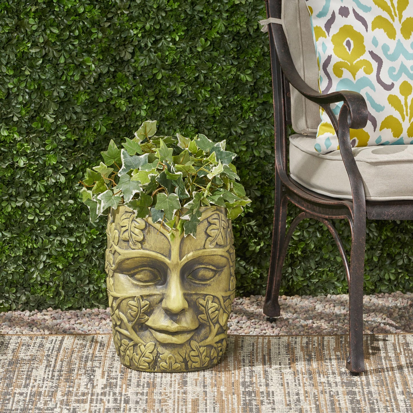 agnixnaf Garden Urn Planter,Flower Urn,Plant Pots,Sturdy Construction,Outdoor Flower Pots Home Garden,No Assembly Required
