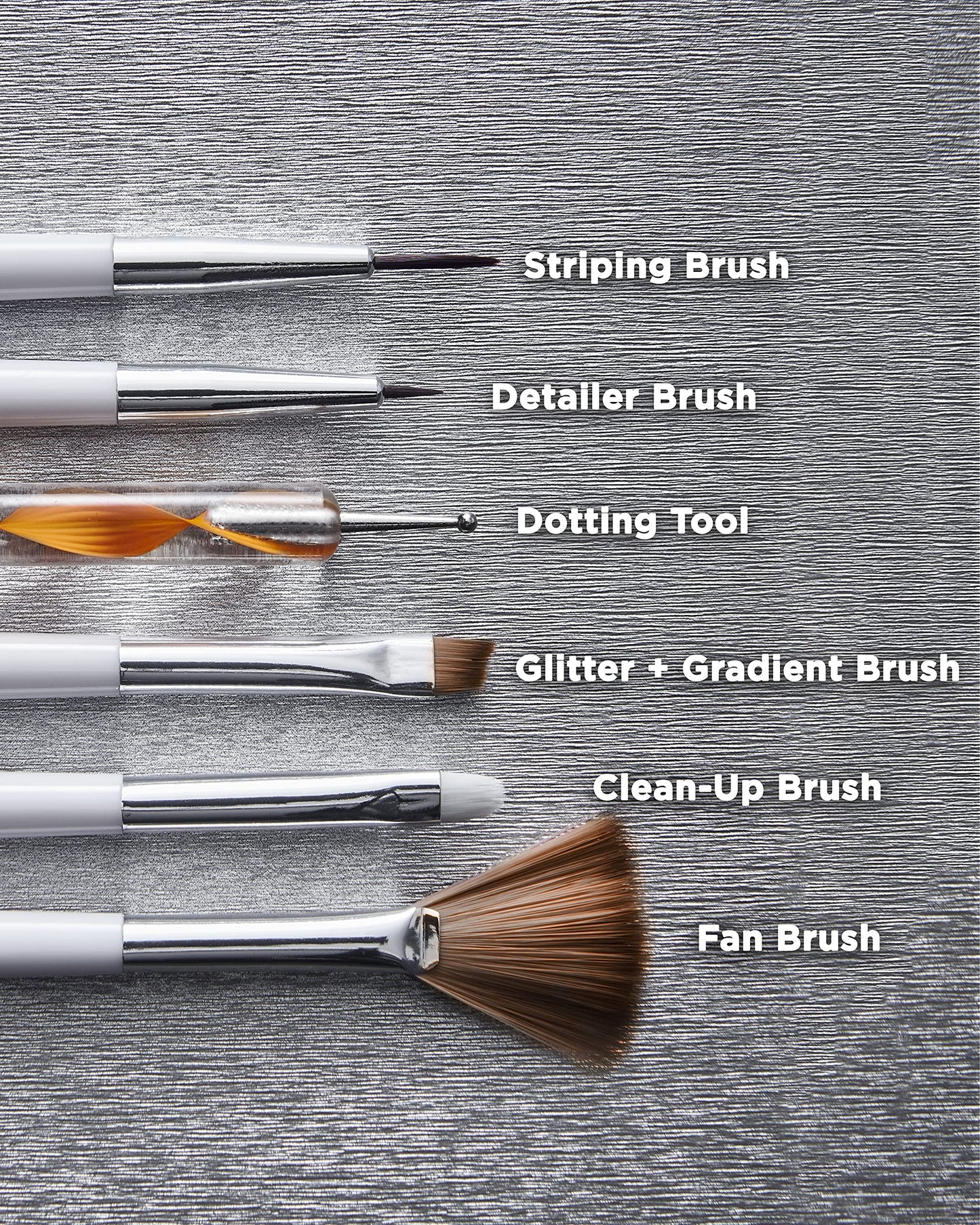 Sally Hansen Nail Salon Pro Brush Kit, 2 Pack, Nail Art Brush Kit, Nail Tools