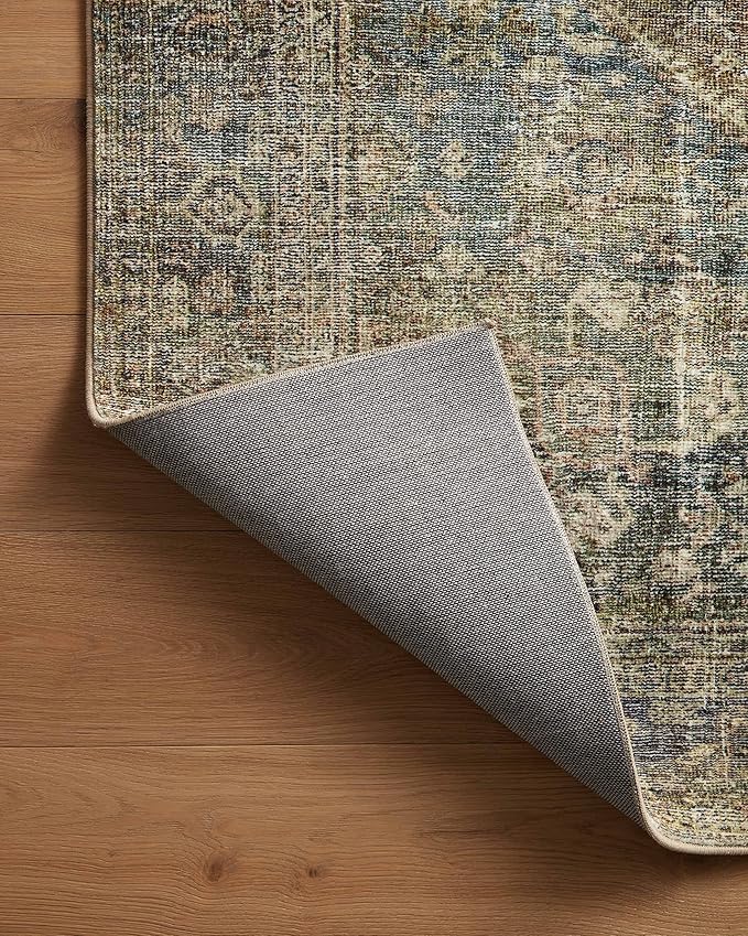 Loloi Amber Lewis Morgan Collection MOG-05 Spice/Lagoon 5'-0" x 7'-0" 38" Thick Area Rug feat. CloudPile, Neutral, Room Décor, Vintage Inspired, Livingroom, Bedroom, Dining Area