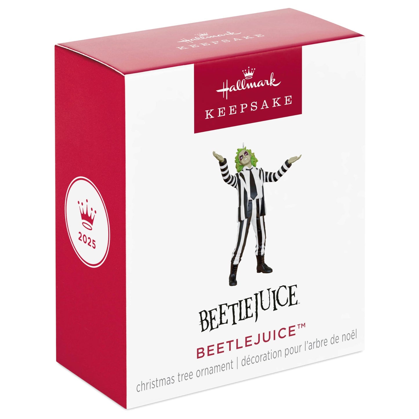 Hallmark Keepsake Beetlejuice Mini Christmas Ornament (Black and White Striped Suit) 1.5" Tiny Ornament for Tabletop Tree