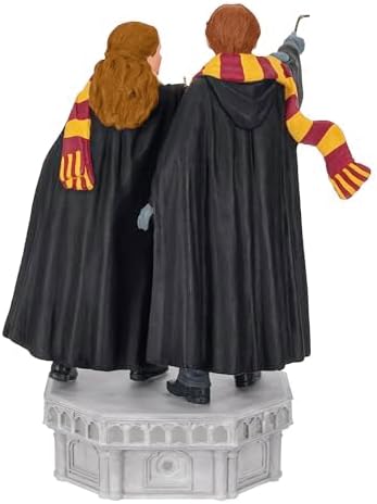 Hallmark Keepsake Christmas Ornament, Harry Potter and the Chamber of Secrets Collection Ron Weasley and Hermione Granger With Light and Sound, Gifts for Harry Potter Fans