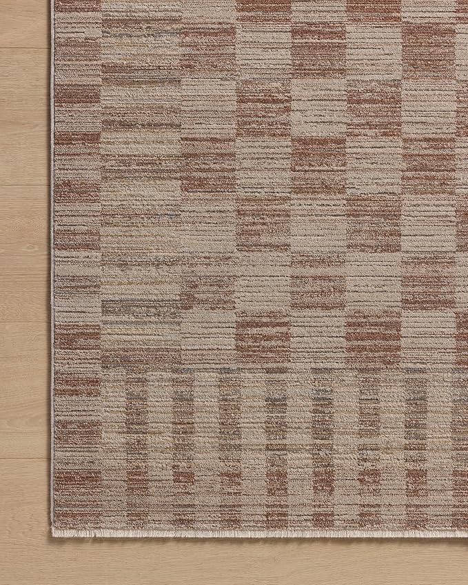 Loloi Amber Lewis Cali Collection CIL-06 Brick/Natural 11'-6" x 15'-7", .25" Pile Height, Area Rug