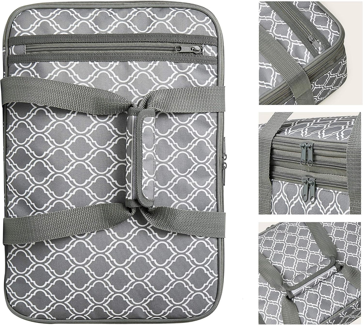 Insulated Casserole Carrier Fit 9"x13" Lasagna Baking Dish for Hot or Cold Food Transport,Thermal Lunch Warmer Tote Bag Upgrade add Fixing Strap for Gathering,Camping,Travel,Cookouts,Parties-Laurel