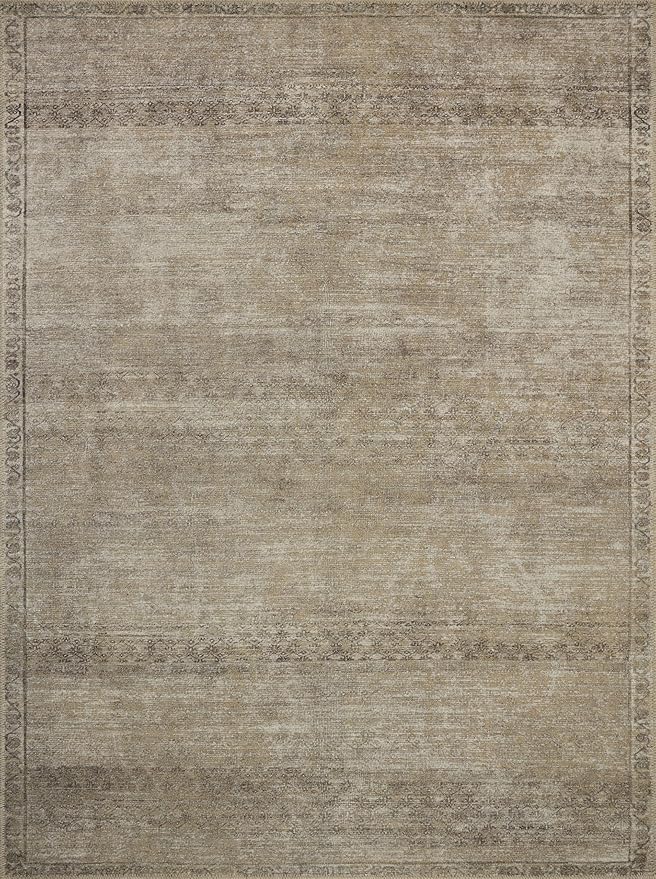 Loloi Amber Lewis Cambria Collection CBR-01 Ash/Bark 2'-6" x 7'-6" Runner Rug Jute, Neutral, Vintage Style, Antique Tone, Living, Bedroom, Dining, Carpet