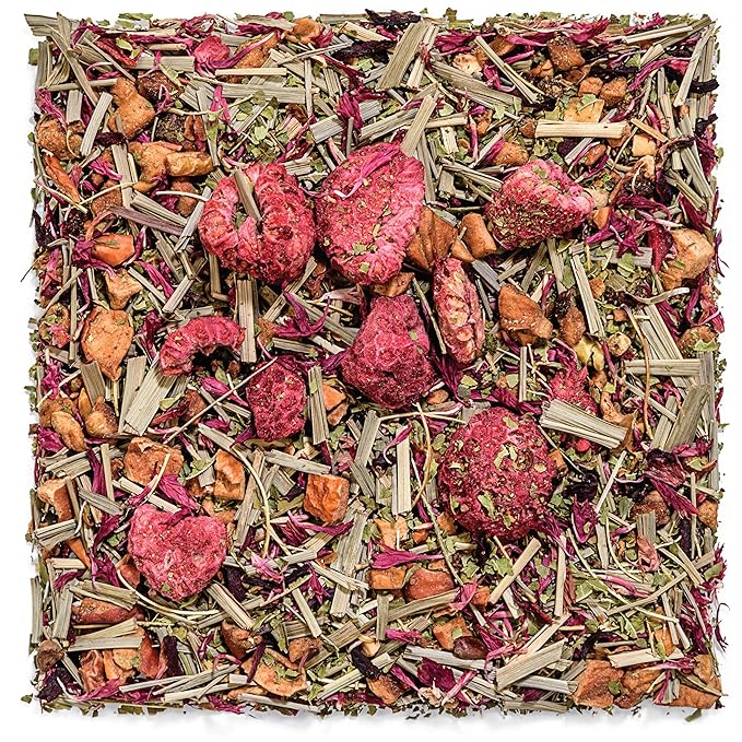 Tealyra - Raspberry Relaxation - 25 Bags - Herbal Loose Leaf Tea - Lemon Verbena - Hibiscus - Lemongrass - Calming Relaxing Bed Time Tea - Caffeine Free - 25 Sachets
