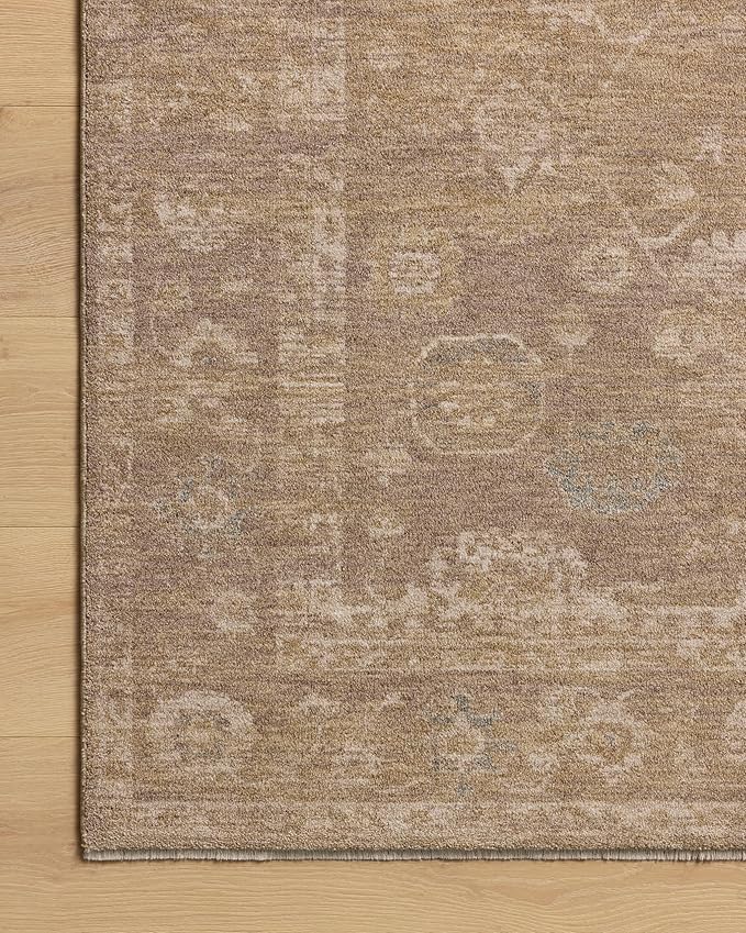 Loloi Chris Loves Julia Louisa Collection LOI-04 Taupe/Gold 5'-3" x 7'-6", .38" Pile Height, Area Rug