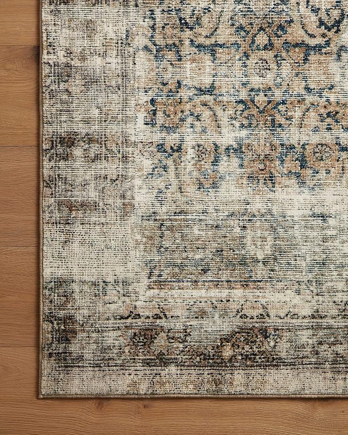 Loloi Amber Lewis Morgan Collection MOG-02 Navy/Sand 8'-3" x 11'-3" 38" Thick Area Rug feat. CloudPile, Neutral, Room Décor, Vintage Inspired, Livingroom, Bedroom, Dining Area