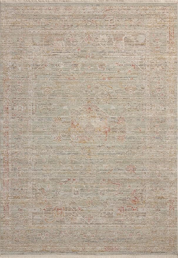 Loloi Chris Loves Julia Ida Collection IDA-05 Spa/Sunrise 3'-6" x 5'-6", .19" Pile Height, Accent Rug