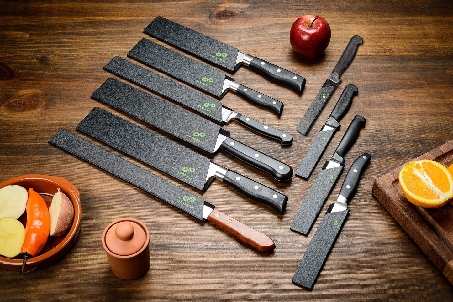 EVERPRIDE Chef Knife Sheath Set (10-Piece Set) Universal Blade Edge Cover Guards for Chef’s and Kitchen Knives – Durable, BPA-Free, Felt Lined, Sturdy ABS Plastic – Knives Not Included