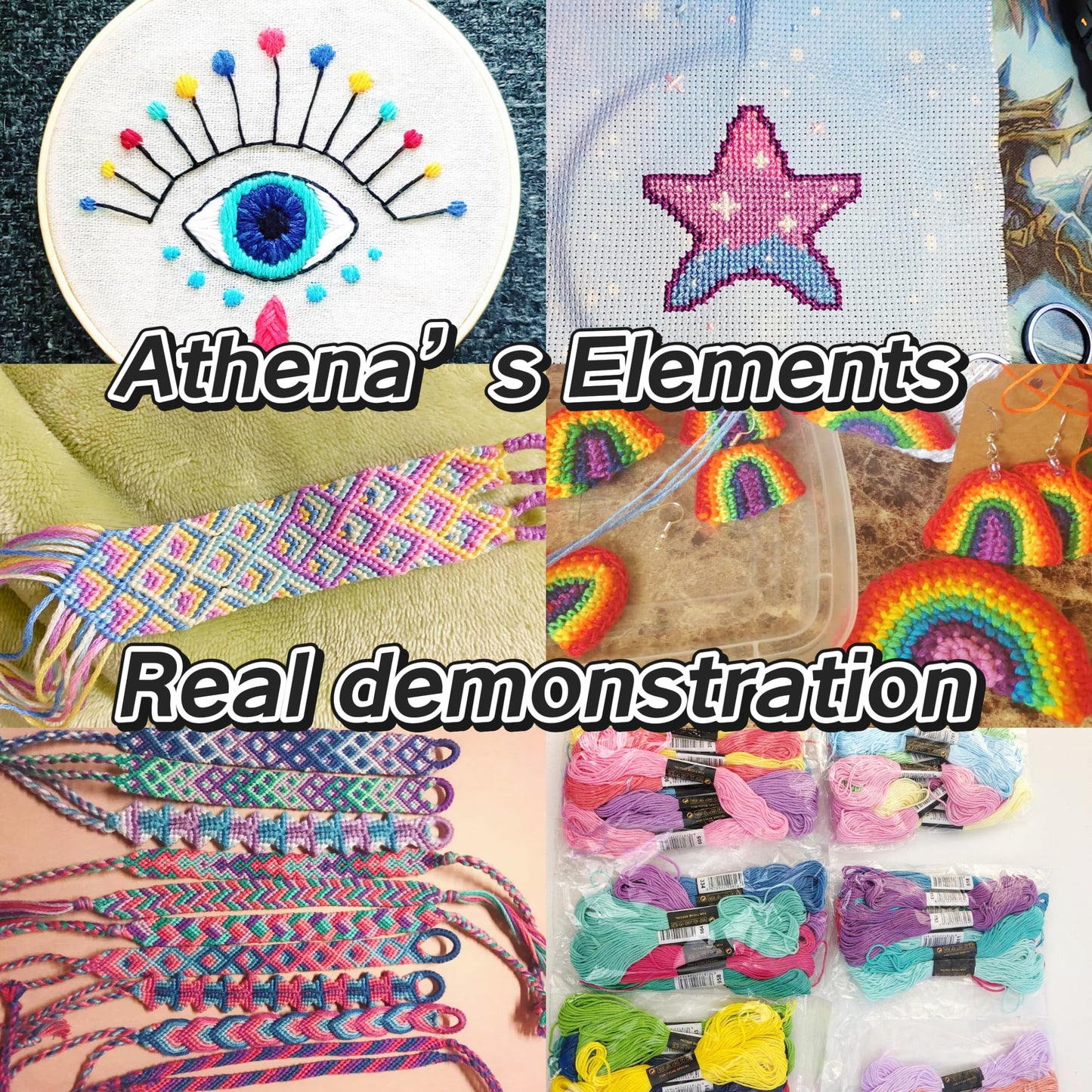Athena’s Elements Embroidery Floss | Rainbow Thread for Embroidery, Cross Stitch Thread, Crafting Arts Embroidery Strings Bulk（200 colors）
