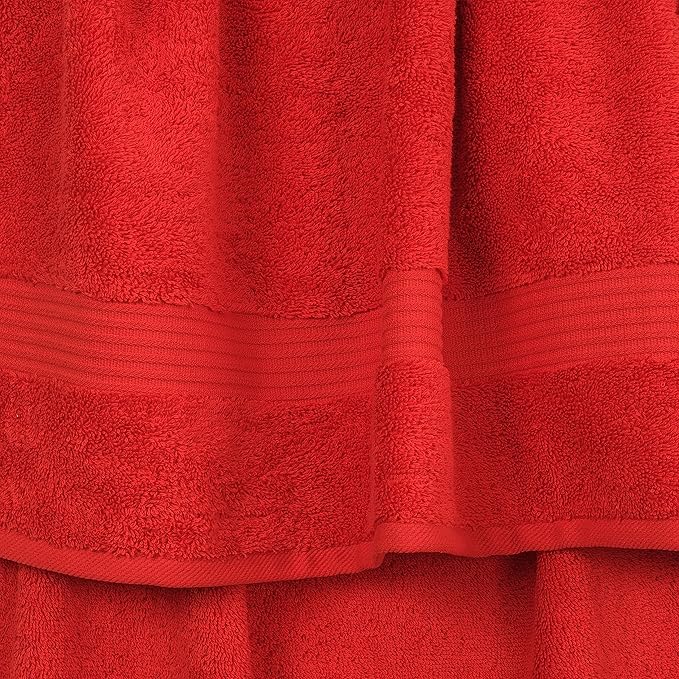 Cotton Paradise 6 Piece Towel Set, 100% Cotton Soft Absorbent Turkish Towels for Bathroom, 2 Bath Towels 2 Hand Towels 2 Washcloths, Red Towel Set