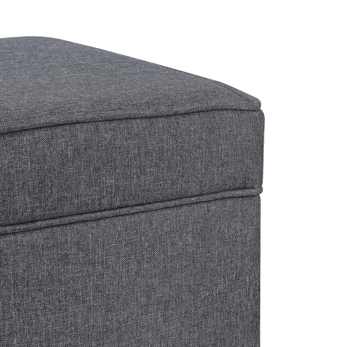 17.5" Square Fabric Ottoman with Storage