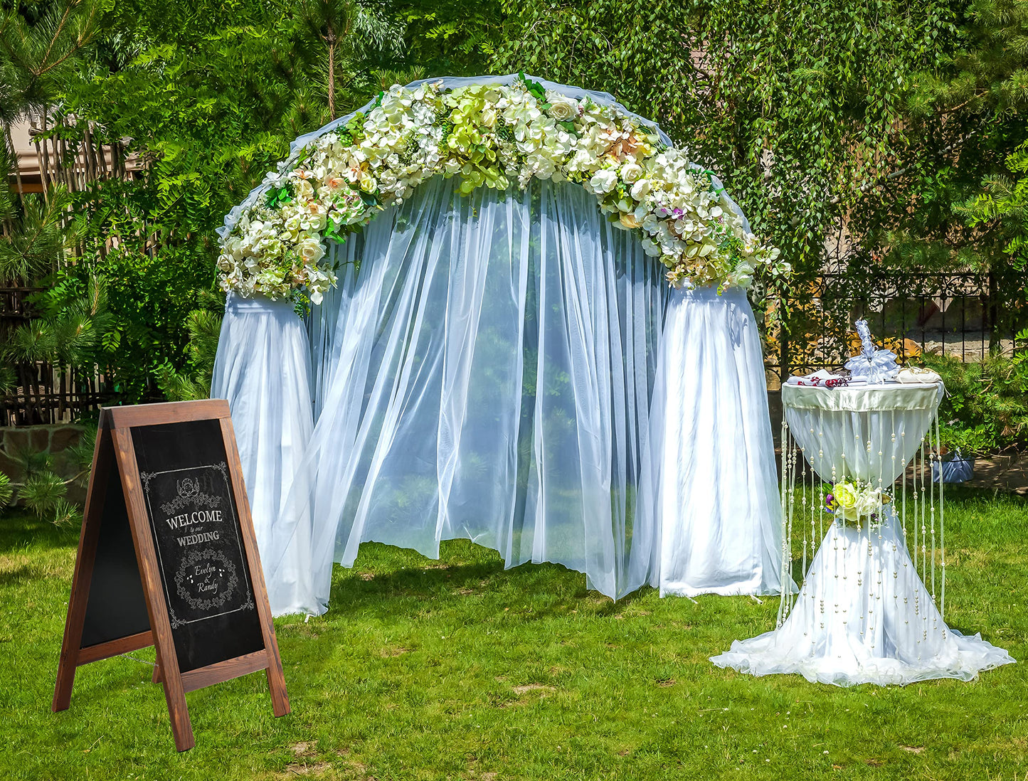DAHAPYBOO Sandwich Board 40"x20" Solid Pine Wood Rustic Brown,Chalk Board Sign Board,Sandwich Board Signs Outdoor, Chalkboard Easel,A Frame Chalkboard Sign
