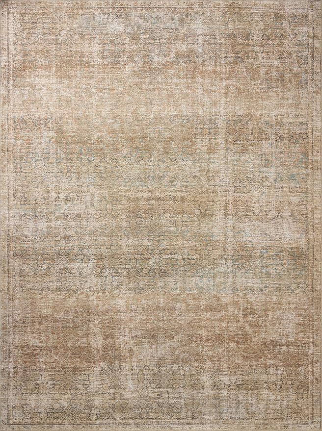Loloi Amber Lewis Cambria Collection CBR-08 Ocean/Brick 5'-0" x 7'-6" Area Rug Jute, Neutral, Vintage Style, Antique Tone, Living, Bedroom, Dining, Carpet