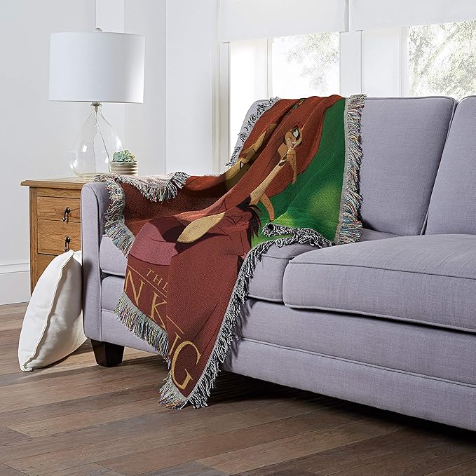 Northwest Lion King Woven Tapestry Throw Blanket, 48" x 60", Jungle Friends